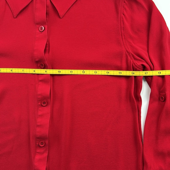 Alice & Olivia Red Button Down Top size M - Picture 9 of 13